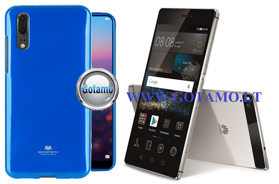 Mercury Jelly dėklas nugarėlė Huawei P8 telefonui mėlynos spalvos