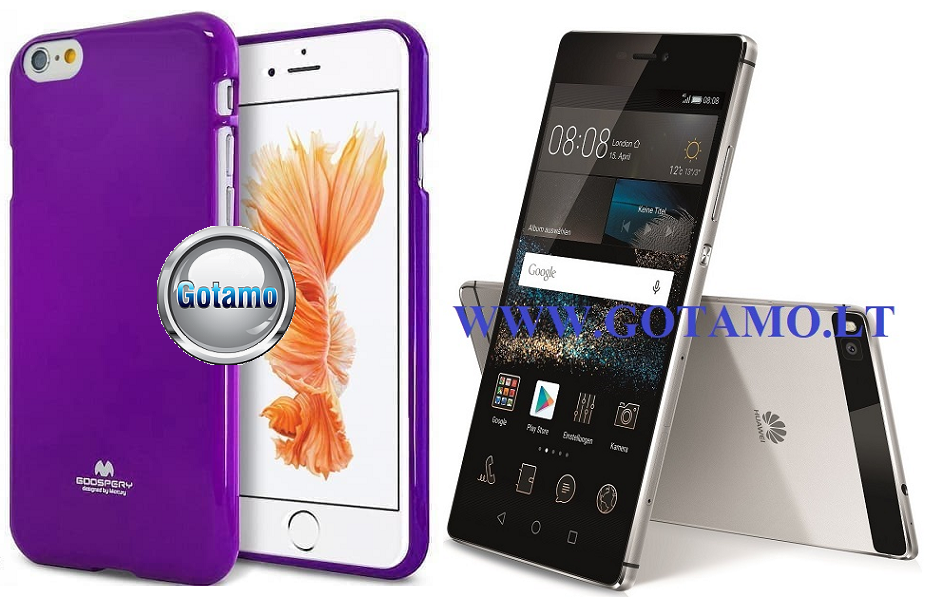 Mercury Jelly dėklas nugarėlė Huawei P8 telefonui violetinės spalvos