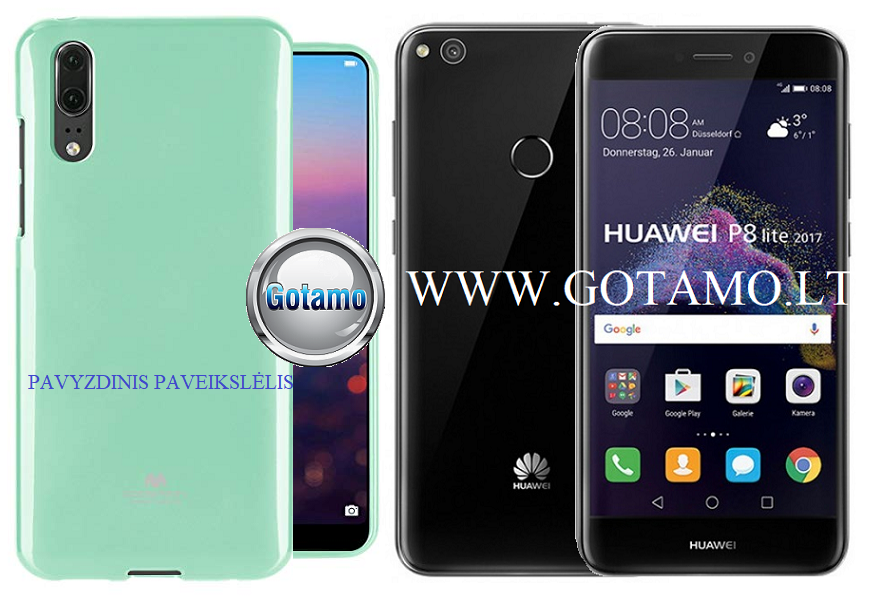 Mercury Jelly dėklas nugarėlė Huawei P9 Lite (2017) telefonui mėtinės spalvos