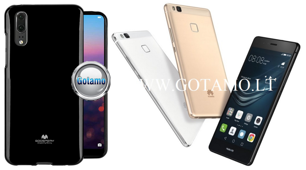 Mercury Jelly dėklas nugarėlė Huawei P9 Lite telefonui juodos spalvos