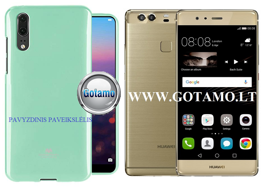 Mercury Jelly dėklas nugarėlė Huawei P9 Plus telefonui mėtinės spalvos
