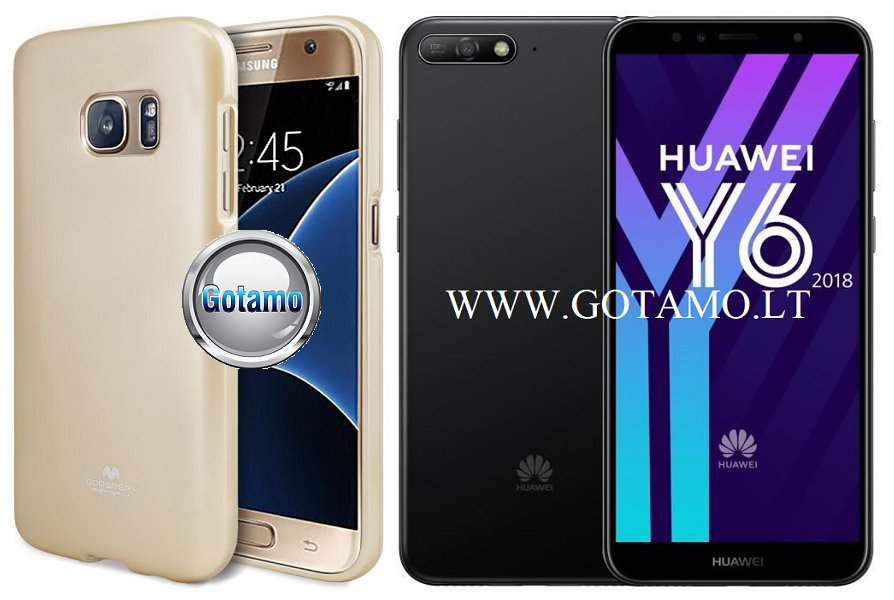 Mercury Jelly dėklas nugarėlė Huawei Y6 (2018) Huawei Honor 7A telefonui aukso spalvos
