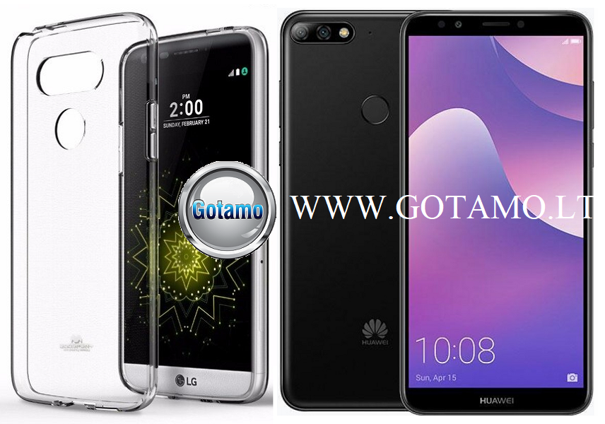 Mercury Jelly dėklas nugarėlė Huawei Y7 (2018) Huawei Honor 7C telefonui skaidrus