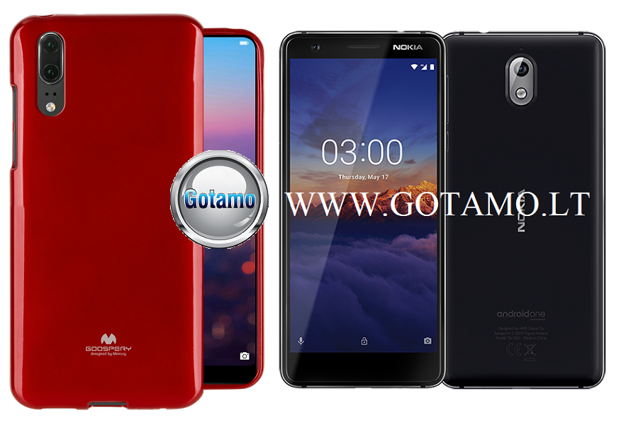 Mercury Jelly dėklas nugarėlė Nokia 3.1 raudona