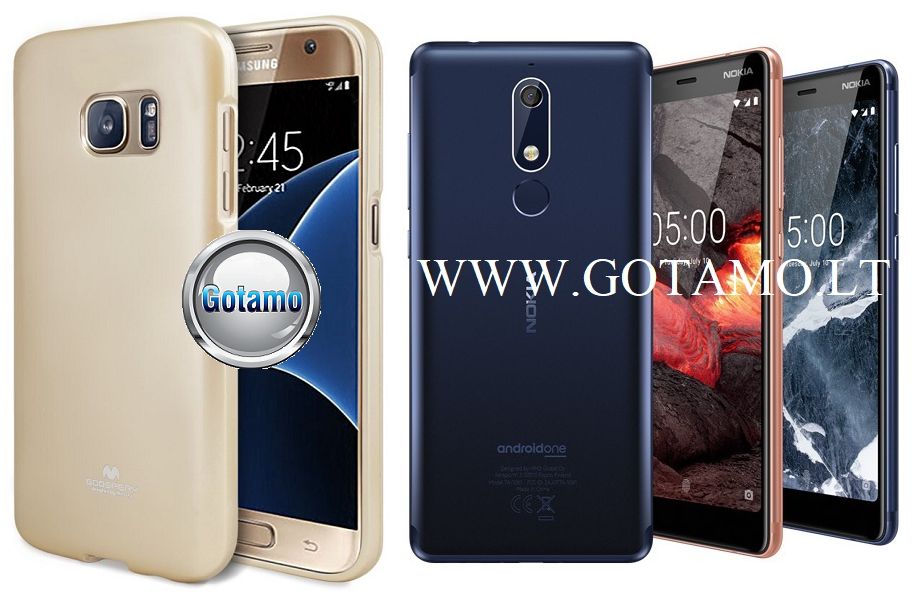 Mercury Jelly dėklas nugarėlė Nokia 5.1 auksinė