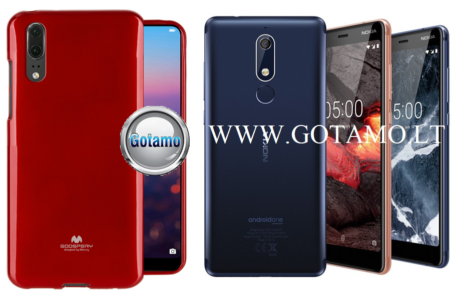 Mercury Jelly dėklas nugarėlė Nokia 5.1 raudona
