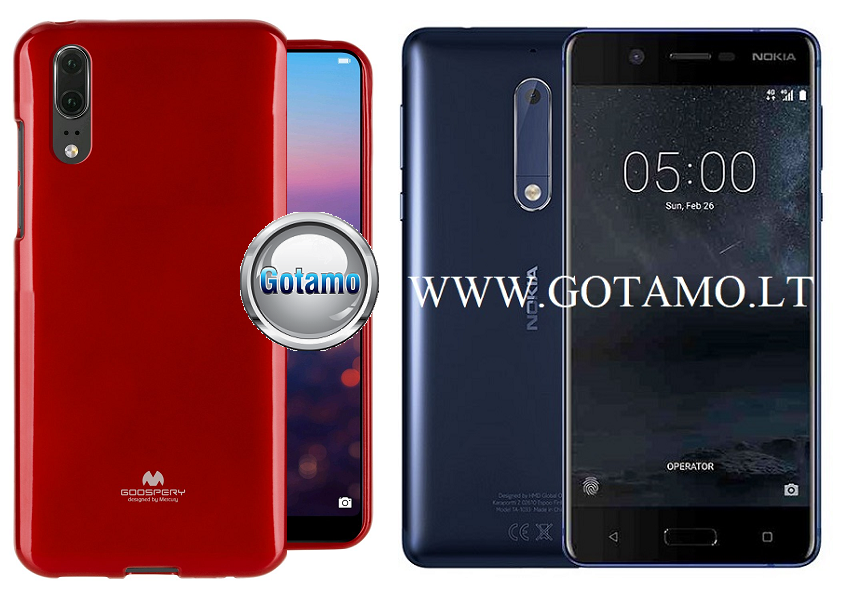 Mercury Jelly dėklas nugarėlė Nokia 5 raudona