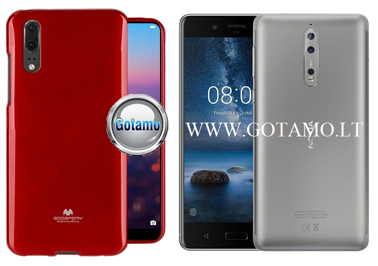 Mercury Jelly dėklas nugarėlė Nokia 8 raudona