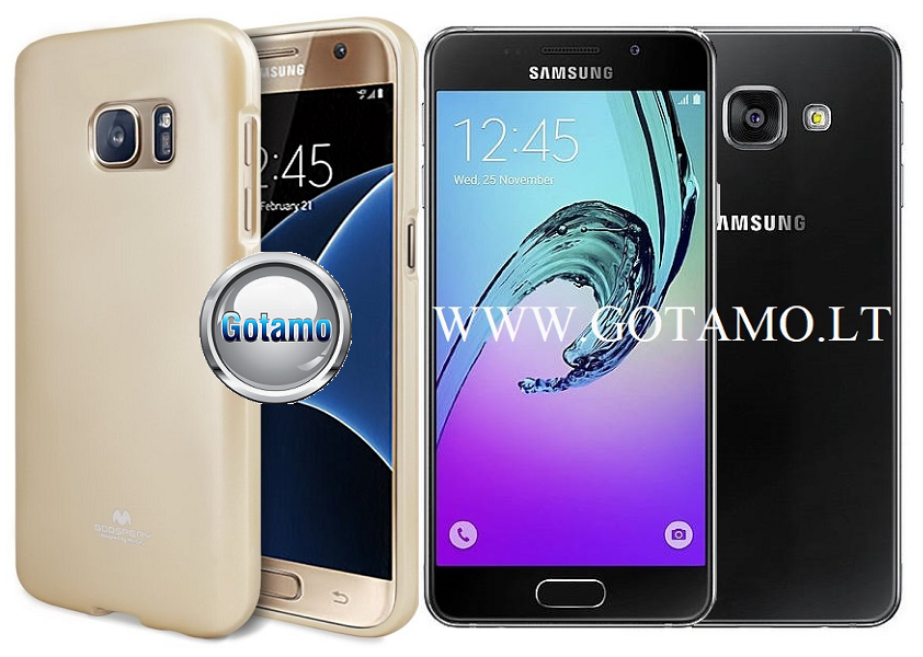 Mercury Jelly dėklas Samsung Galaxy A3 (2016) aukso spalvos