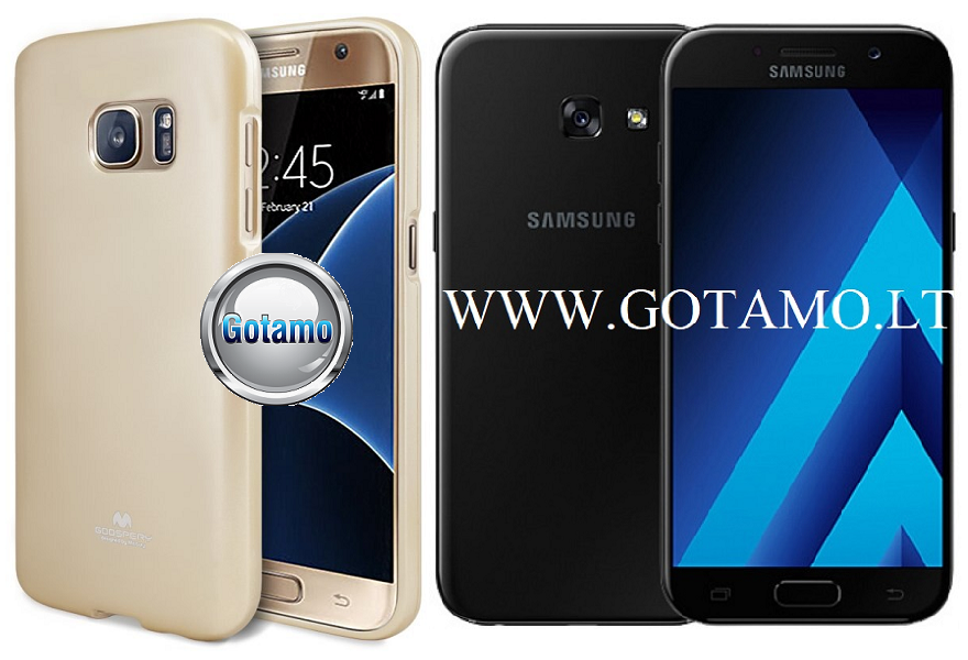Mercury Jelly dėklas Samsung Galaxy A3 (2017) aukso spalvos