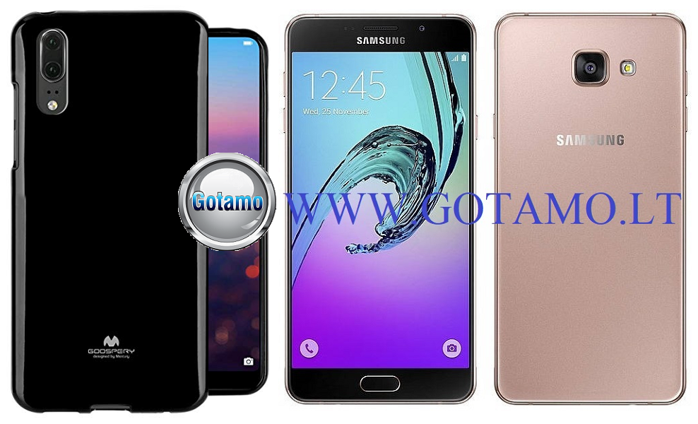 Mercury Jelly dėklas Samsung Galaxy A7 (2016) juodos spalvos