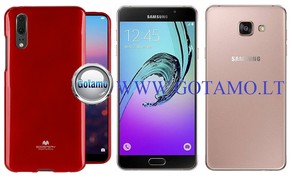 Mercury Jelly dėklas Samsung Galaxy A7 (2016) raudonos spalvos