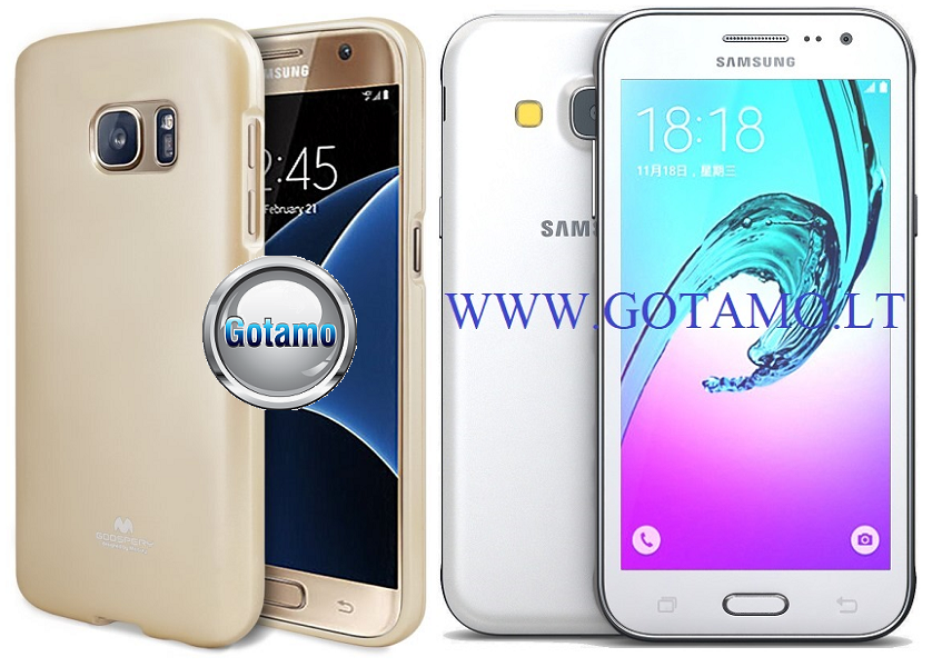 Mercury Jelly dėklas Samsung Galaxy J3 (2016) aukso spalvos