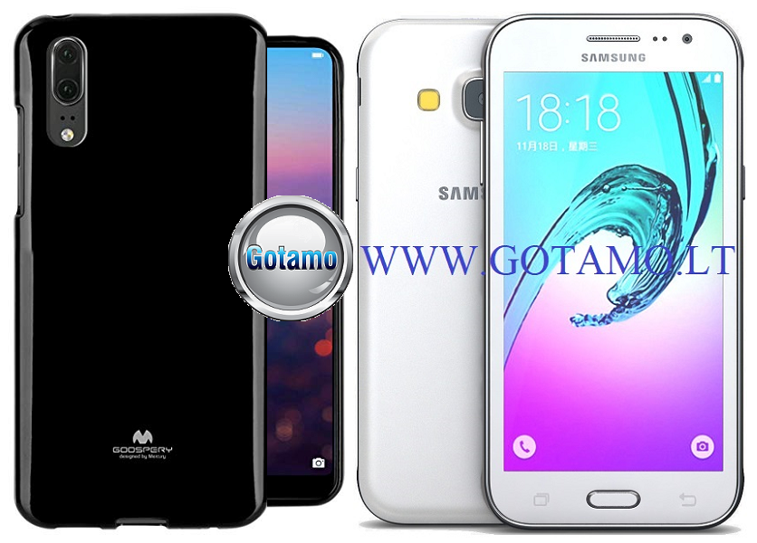 Mercury Jelly dėklas Samsung Galaxy J3 (2016) juodos spalvos