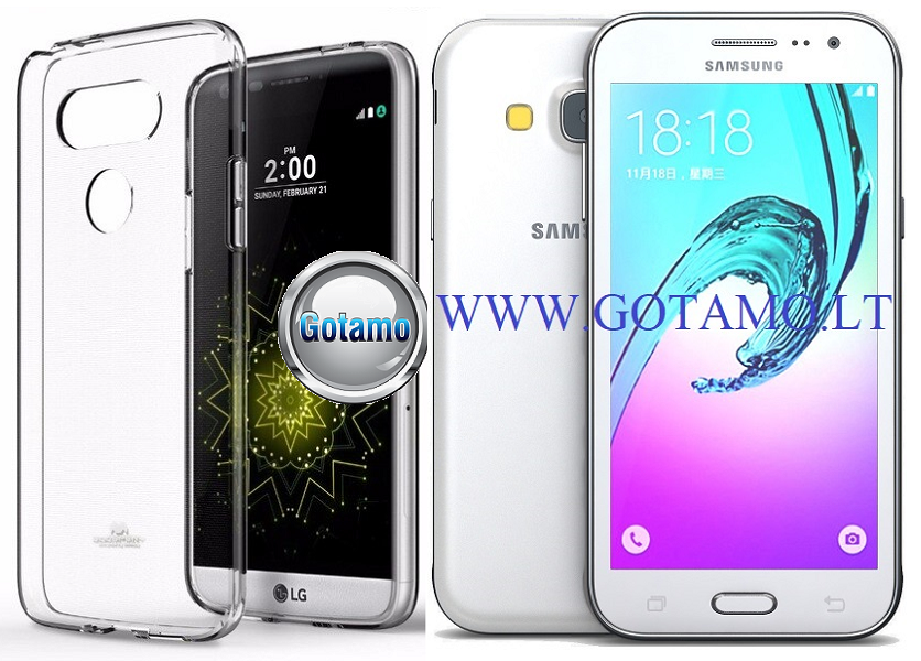 Mercury Jelly dėklas Samsung Galaxy J3 (2016) skaidrus spalvos