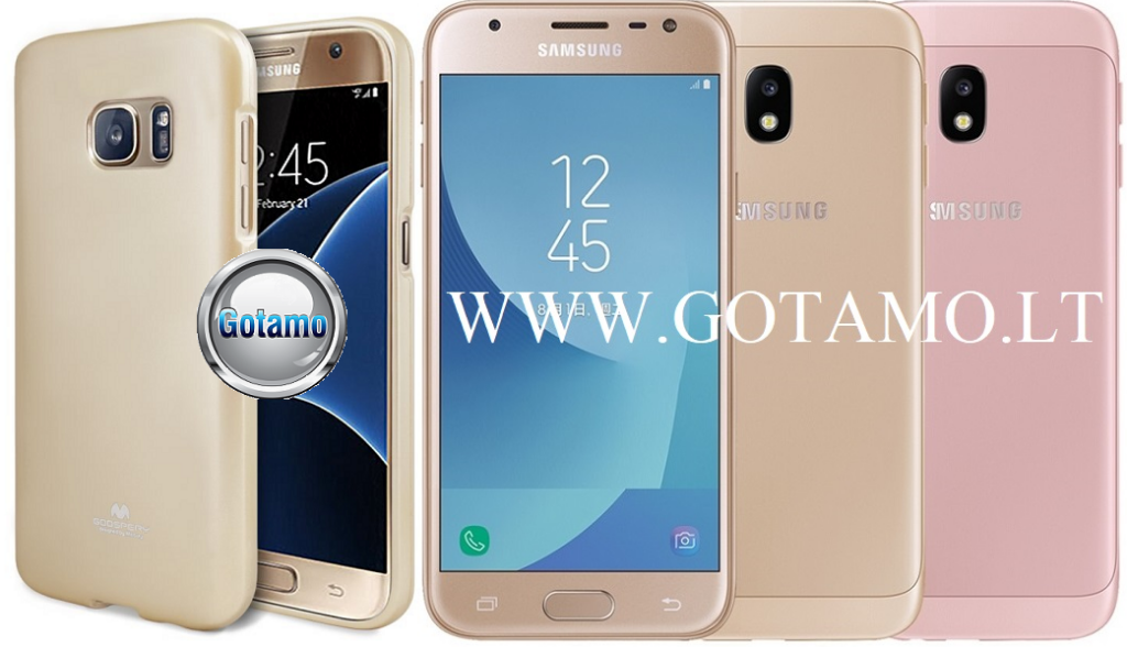 Mercury Jelly dėklas Samsung Galaxy J3 (2017) aukso spalvos