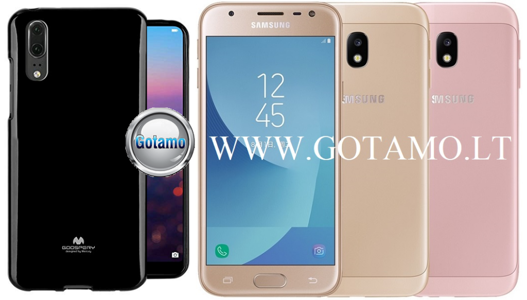Mercury Jelly dėklas Samsung Galaxy J3 (2017) juodos spalvos