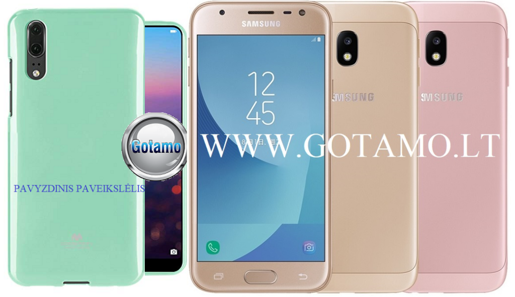 Mercury Jelly dėklas Samsung Galaxy J3 (2017) mėtinės spalvos