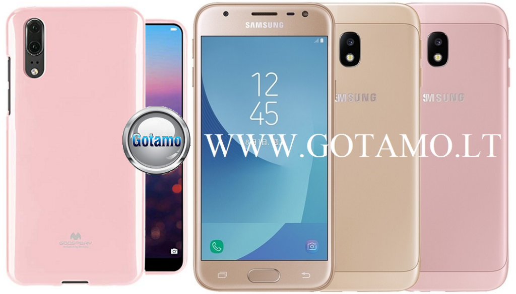 Mercury Jelly dėklas Samsung Galaxy J3 (2017) rožinės spalvos