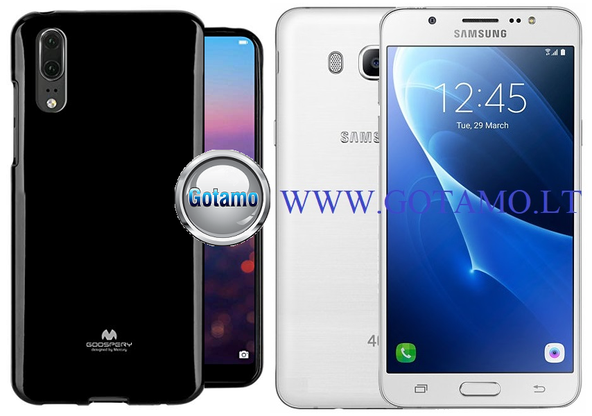 Mercury Jelly dėklas Samsung Galaxy J5 (2016) juodos spalvos