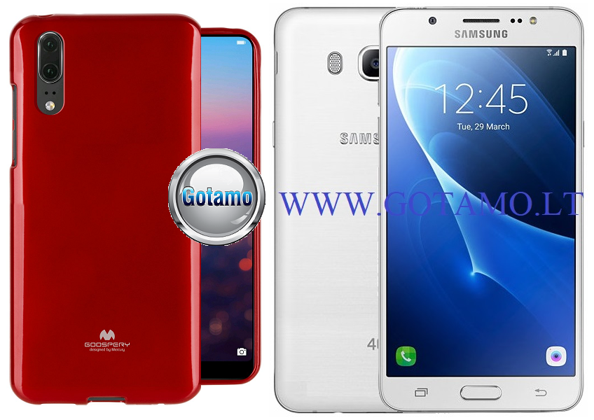 Mercury Jelly dėklas Samsung Galaxy J5 (2016) raudonos spalvos