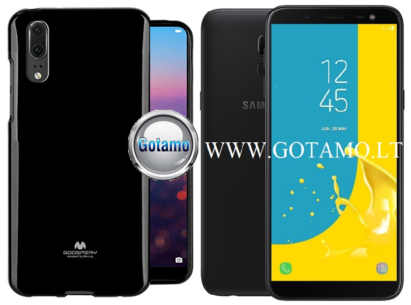 Mercury Jelly dėklas Samsung Galaxy J6 (2018) juodos spalvos