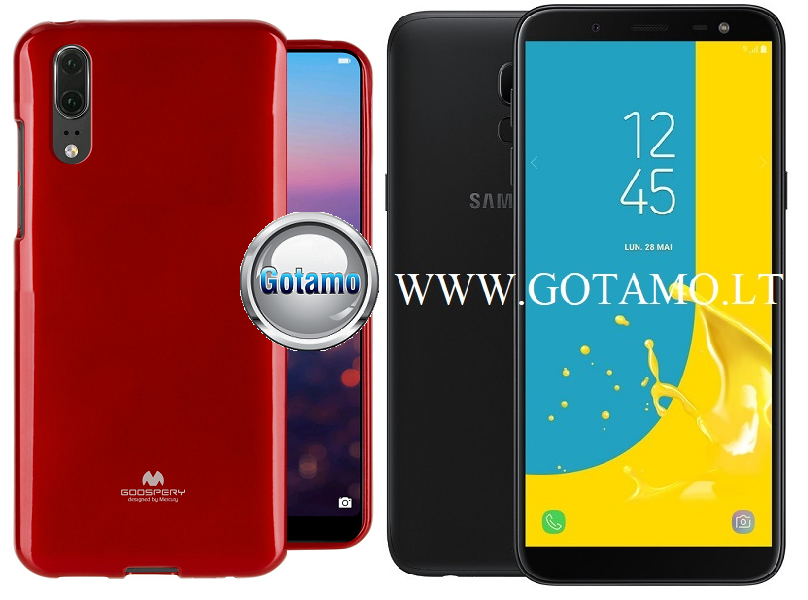 Mercury Jelly dėklas Samsung Galaxy J6 (2018) raudonos spalvos