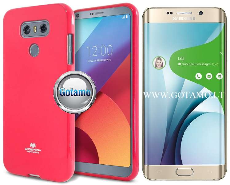 Mercury Jelly dėklas Samsung Galaxy S6 edge+ rožinės spalvos
