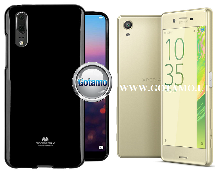 Mercury Jelly dėklas Sony Xperia X juodos spalvos