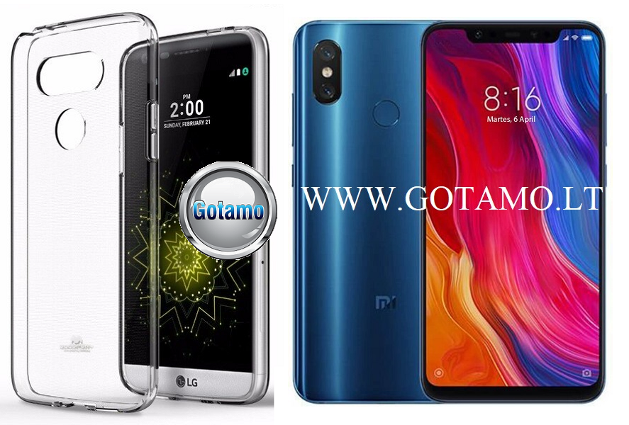 Mercury Jelly dėklas nugarėlė Xiaomi Mi 8 Xiaomi Mi 8 Pro telefonui skaidrus