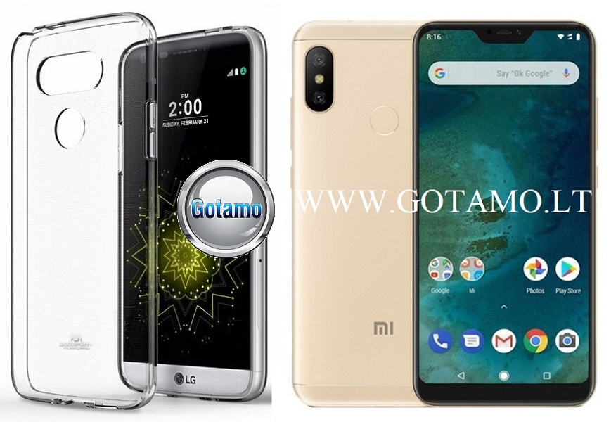 Mercury Jelly dėklas nugarėlė Xiaomi Mi A2 Lite Xiaomi Redmi 6 Pro telefonui skaidrus