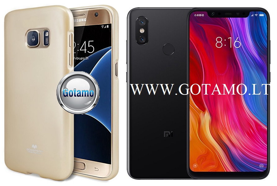 Mercury Jelly dėklas nugarėlė Xiaomi Mi Mix 2S telefonui aukso spalvos