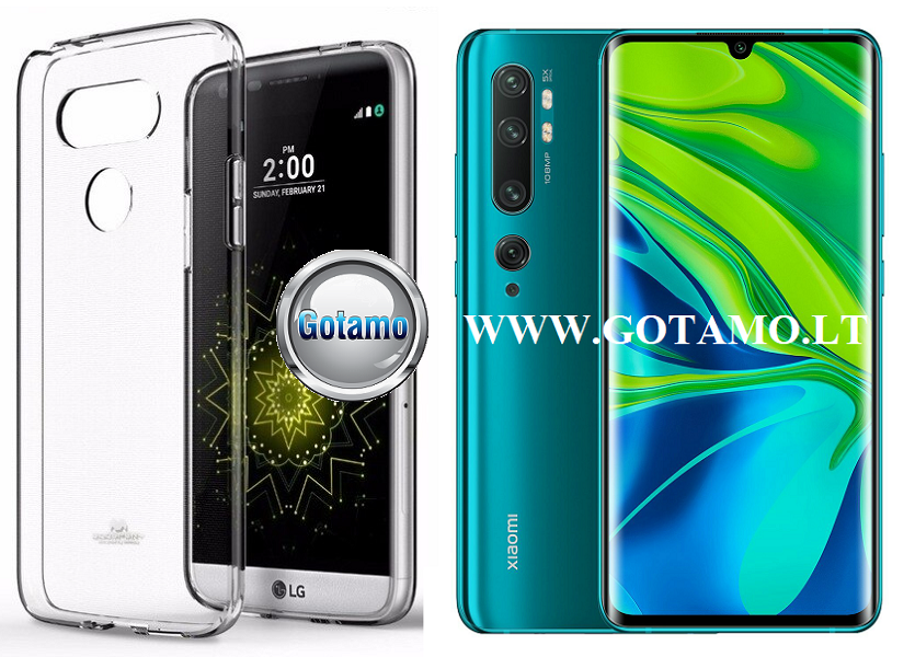 Mercury Jelly dėklas nugarėlė Xiaomi Mi Note 10 Xiaomi Mi Note 10 Pro telefonui skaidrus