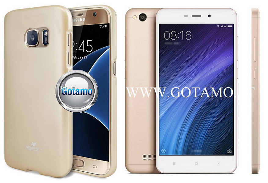Mercury Jelly dėklas nugarėlė Xiaomi Redmi 4A telefonui aukso spalvos