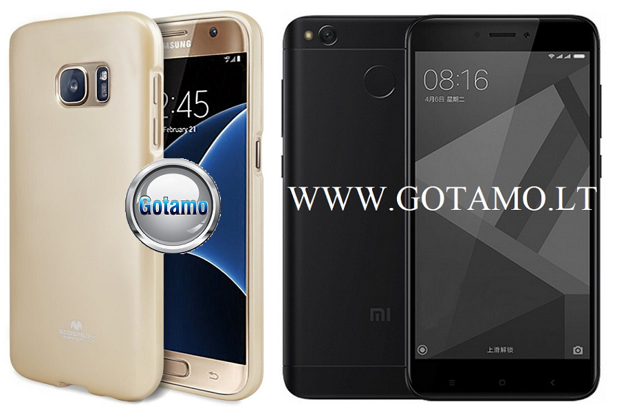 Mercury Jelly dėklas nugarėlė Xiaomi Redmi 4X telefonui aukso spalvos