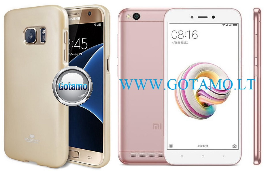 Mercury Jelly dėklas nugarėlė Xiaomi Redmi 5A telefonui aukso spalvos