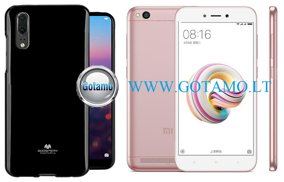 Mercury Jelly dėklas nugarėlė Xiaomi Redmi 5A telefonui juodos spalvos