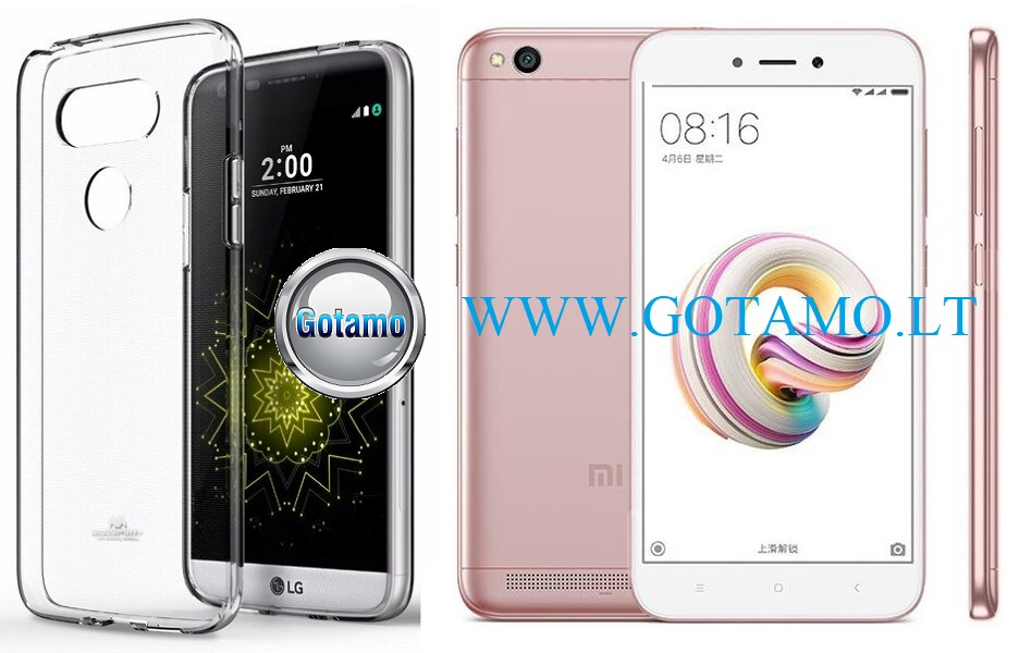 Mercury Jelly dėklas nugarėlė Xiaomi Redmi 5A telefonui skaidrus