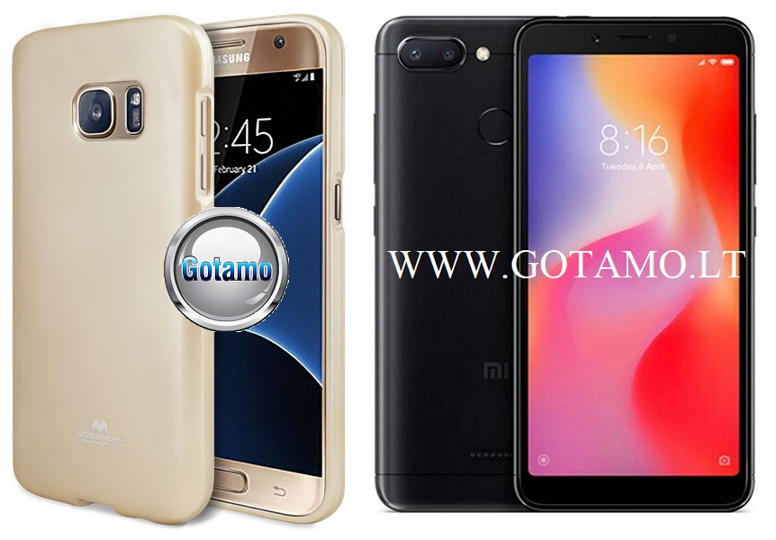 Mercury Jelly dėklas nugarėlė Xiaomi Redmi 6 6A telefonui aukso spalvos