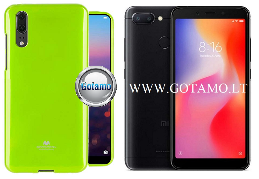 Mercury Jelly dėklas nugarėlė Xiaomi Redmi 6 6A telefonui salotinės spalvos