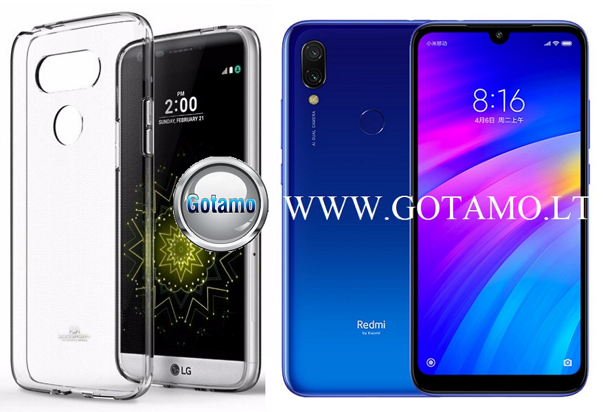 Mercury Jelly dėklas nugarėlė Xiaomi Redmi 7 telefonui skaidrus