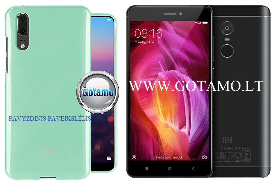 Mercury Jelly dėklas nugarėlė Xiaomi Redmi Note 4 Xiaomi Redmi Note 4X telefonui mėtinės spalvos
