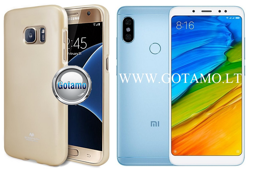 Mercury Jelly dėklas nugarėlė Xiaomi Redmi Note 5 Xiaomi Redmi Note 5 Pro telefonui aukso spalvos