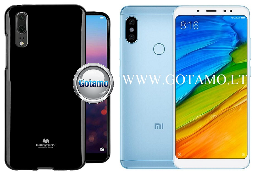 Mercury Jelly dėklas nugarėlė Xiaomi Redmi Note 5 Xiaomi Redmi Note 5 Pro telefonui juodos spalvos