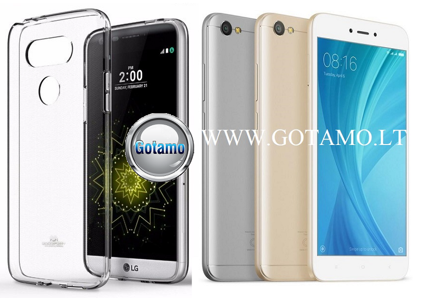 Mercury Jelly dėklas nugarėlė Xiaomi Redmi Note 5A telefonui skaidrus