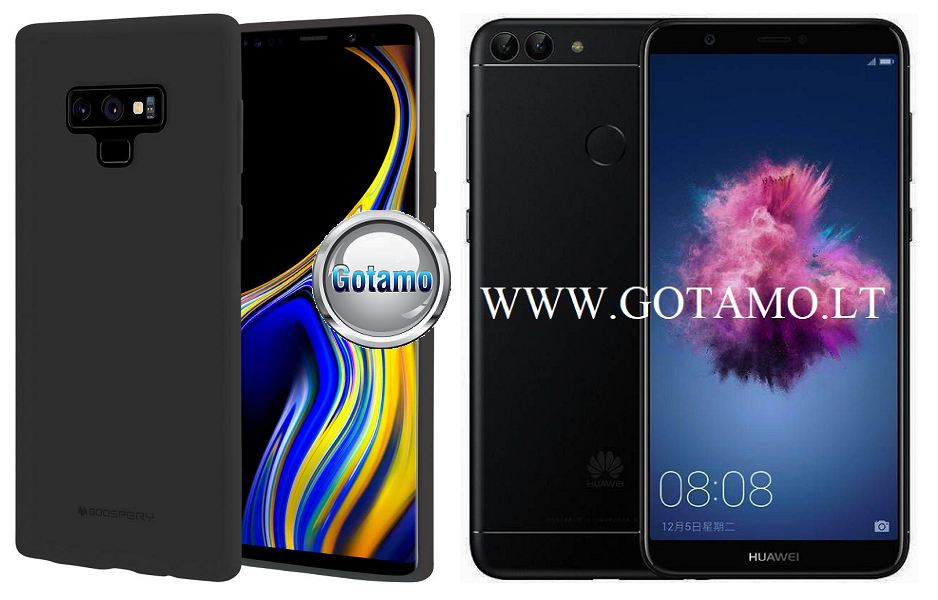 Mercury Soft Feeling dėklas nugarėlė Huawei P Smart telefonui juodos spalvos