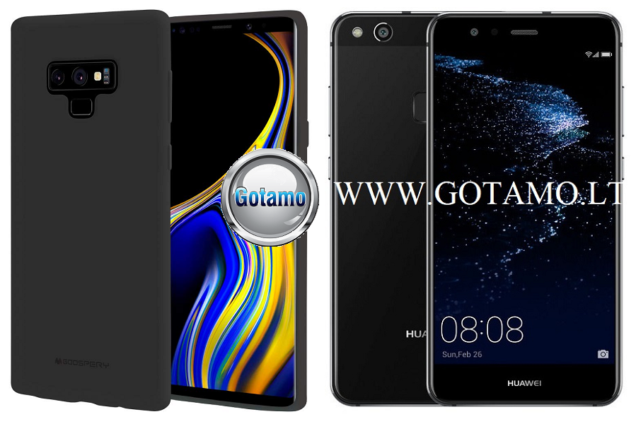 Mercury Soft Feeling dėklas nugarėlė Huawei P10 Lite telefonui juodos spalvos