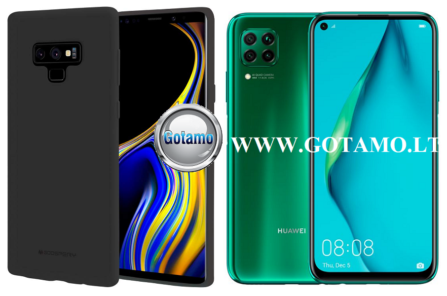 Mercury Soft Feeling dėklas nugarėlė Huawei P40 Lite mobiliesiems telefonams juodos spalvos