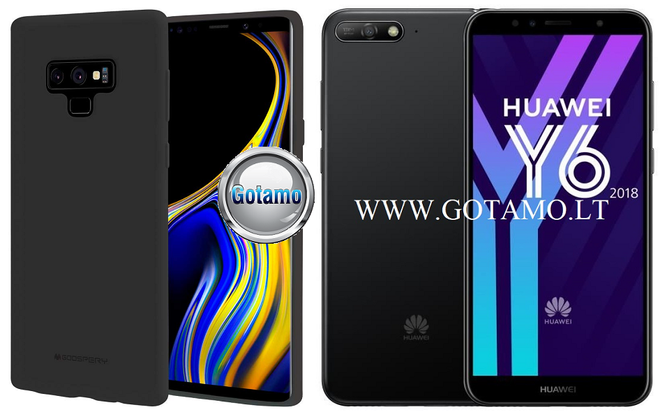 Mercury Soft Feeling dėklas nugarėlė Huawei Y6 (2018) Huawei Honor 7A telefonui juodos spalvos