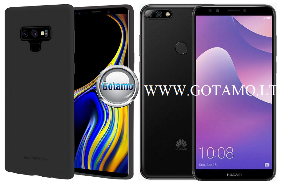 Mercury Soft Feeling dėklas nugarėlė Huawei Y7 (2018) Huawei Honor 7C telefonui juodos spalvos